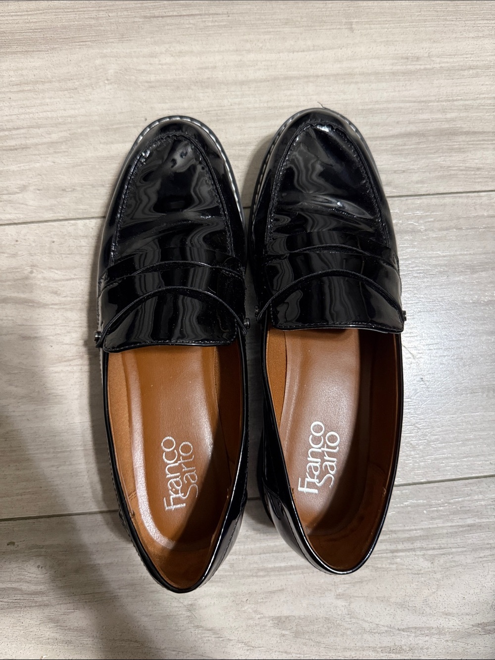 Franco Sarto Women’s Black Patent Leather Loafers